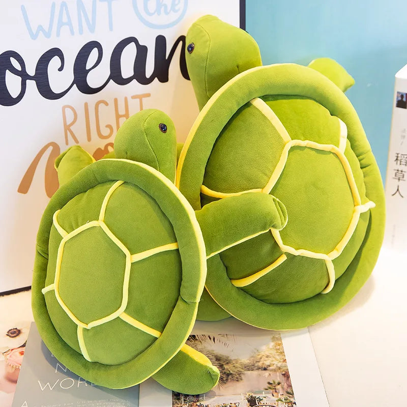 Kawaii Matcha Green Turtle Plush | Cute Turtle Plushie Cushion Pillow | Soft Stuffed Turtle Toy 25cm 35cm