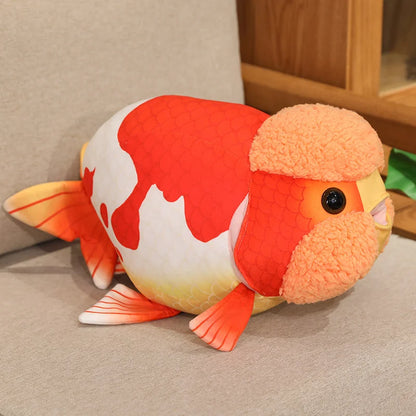 Ranchu Fish Plush 50cm, Fancy Goldfish Stuffed Animal, King of Goldfish Plushie