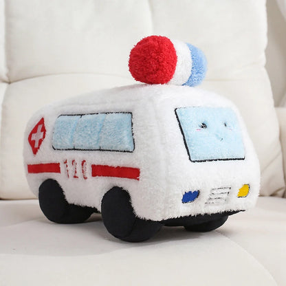 Chunky Vehicle Plushies - Soft Smiling Car Truck Plane Train Plush Toy | Happy Wheels Handmade Stuffed Animal