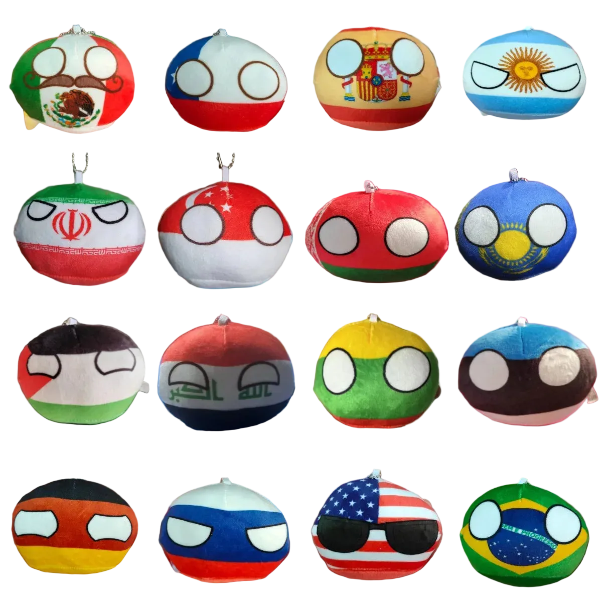 Countryball Plush Toy | 10cm Flag Plushes | Polandball Stuffed Doll | USA UK Japan Brazil Germany + 16 More