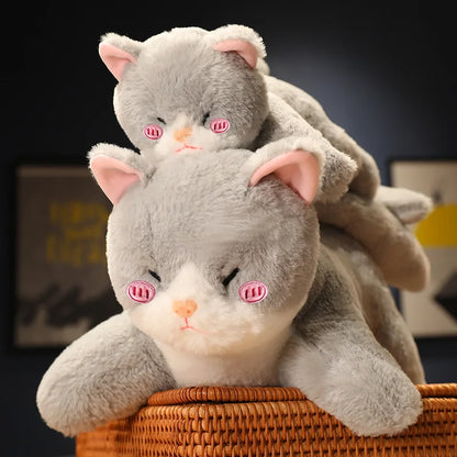 Gray Shark Cat Plushie | Handmade Kitten Shark Hybrid Body Pillow | Kawaii Cat Plush 50 70 90 cm