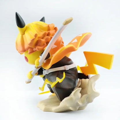 Zenitsu Agatsuma figure with Pikachu's iconic ears and tail