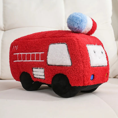 Chunky Vehicle Plushies - Soft Smiling Car Truck Plane Train Plush Toy | Happy Wheels Handmade Stuffed Animal