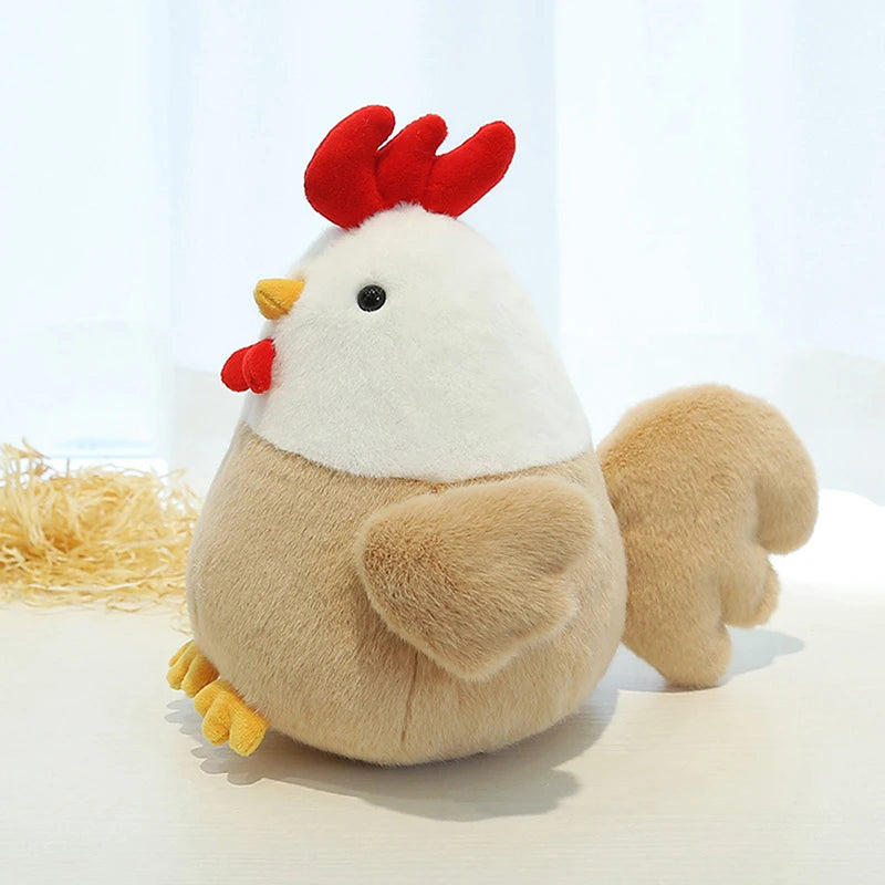 Chubby Rooster Plushie  Handmade Soft Chicken Plush Toy 23cm | Rooster Stuffed Animal