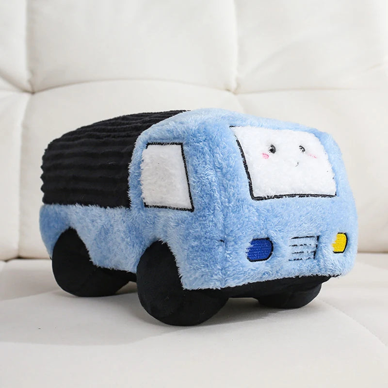 Chunky Vehicle Plushies - Soft Smiling Car Truck Plane Train Plush Toy | Happy Wheels Handmade Stuffed Animal