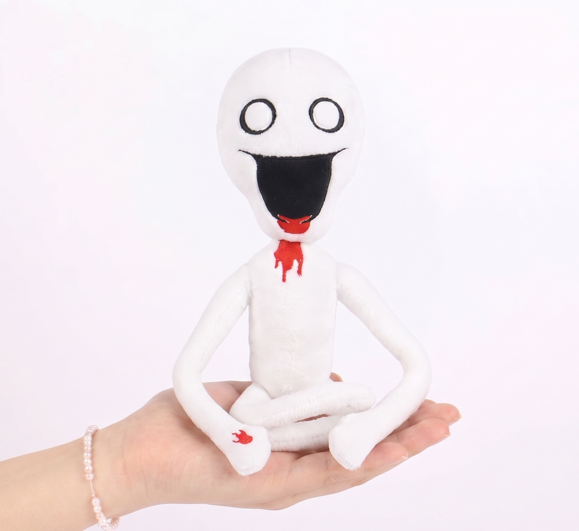 SCP plush displayed on shelf collectible horror fandom stuffed toy
