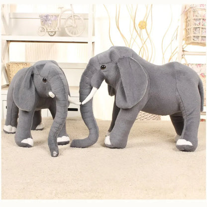 Lifelike Standing Elephant Plush | Realistic Safari Stuffed Animal | Calming Nursery Handmade Plush Toy