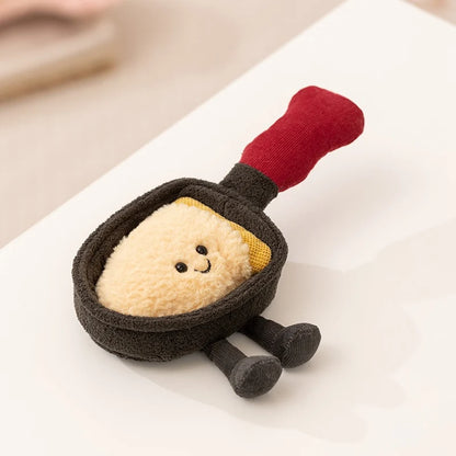 Kawaii Kitchen Plushies | Green Teapot, Hotpot & Frying Pan Amuseable Style Food Plush Decor