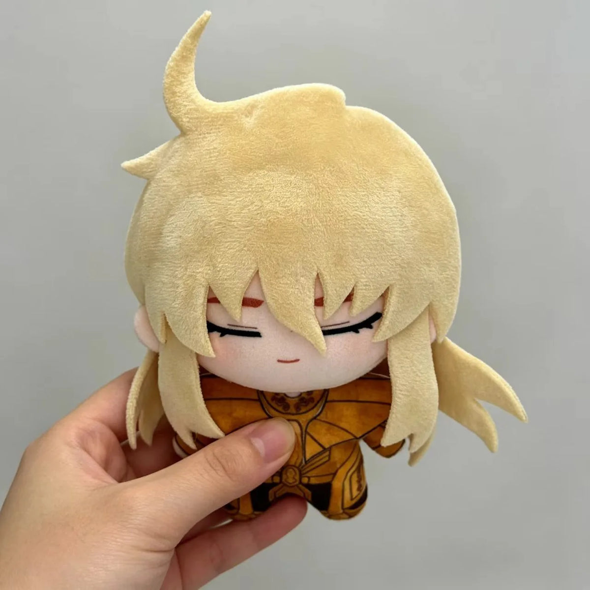 Saga Gemini Gold Saint 10cm plush doll constellation armored warrior kawaii anime collectible