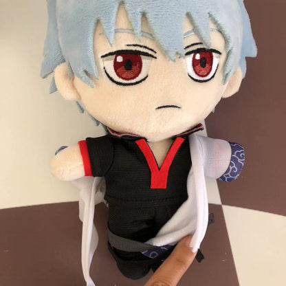 Sakata Gintoki plush face detail close-up
