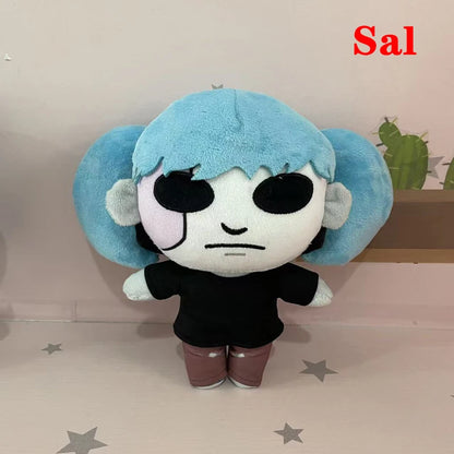 Sal Fisher Sally Face plush 20cm blue pigtails prosthetic mask chibi collectible soft minky

