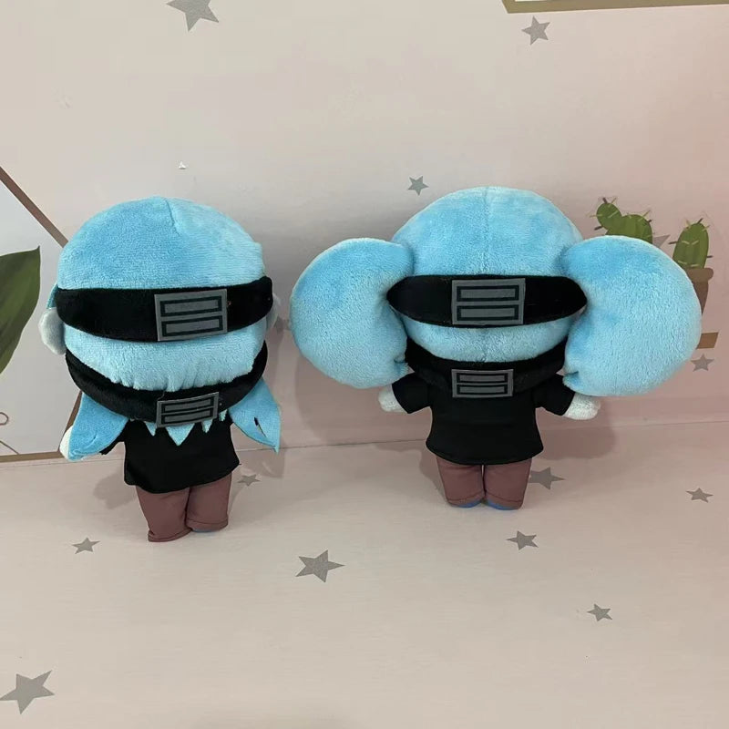 
Sal Fisher and Larry Johnson blue hair plush set Sally Face 20cm chibi duo soft minky collectible