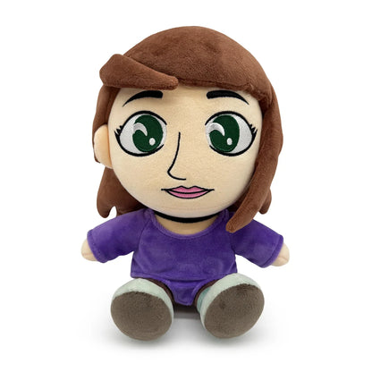Sally Face Ashley Campbell soft minky plush stuffed figure brown hair purple outfit front view

