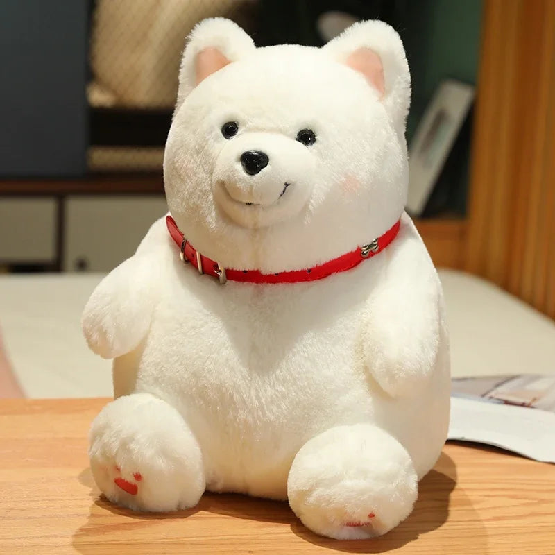 Samoyed dog gift cute chonky plushie with packaging