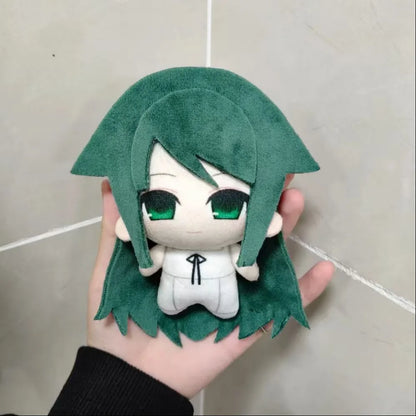 Saya soft toy sitting on shelf horror visual novel merchandise display
