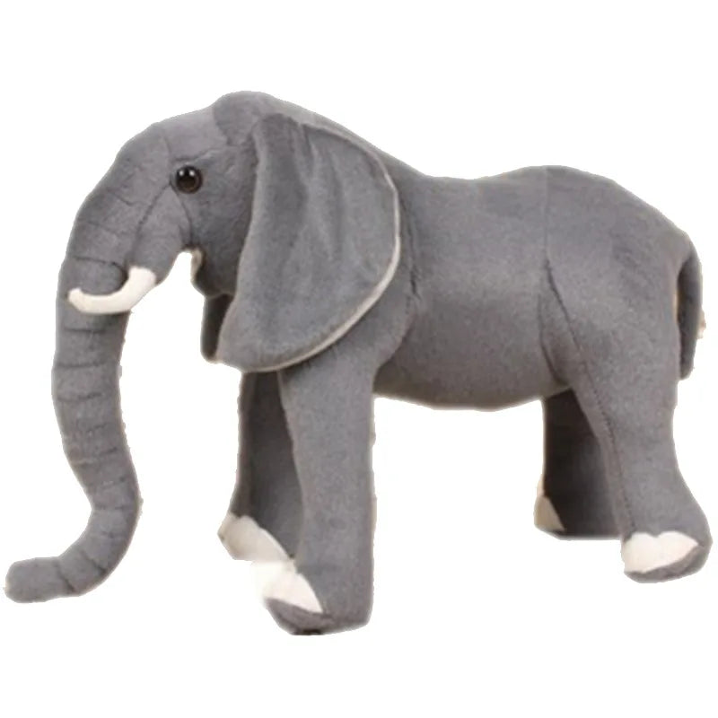 Lifelike Standing Elephant Plush | Realistic Safari Stuffed Animal | Calming Nursery Handmade Plush Toy