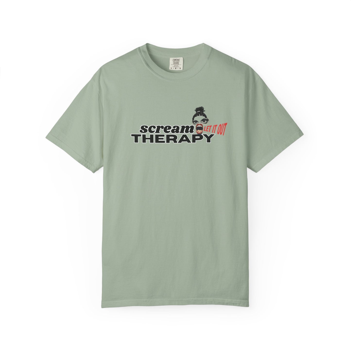 Scream funny printed unisex tee on model – relaxed fit Comfort Colors 1717