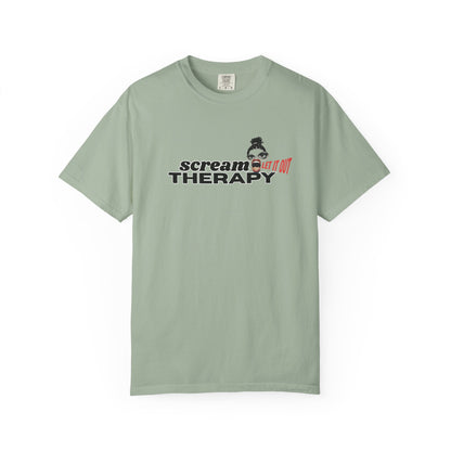 Scream funny printed unisex tee on model – relaxed fit Comfort Colors 1717