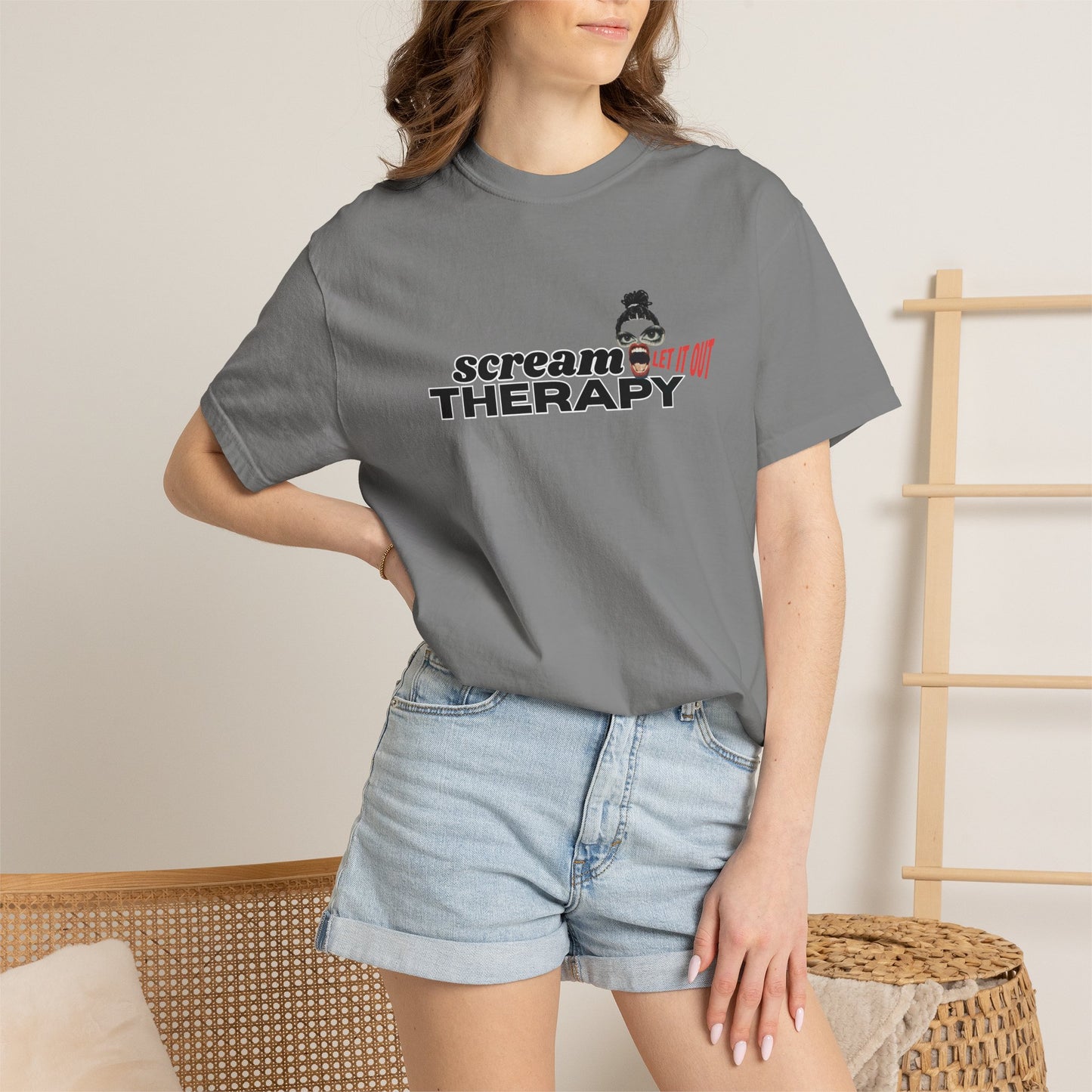 Scream tee back view – relaxed fit alternative streetwear Comfort Colors base