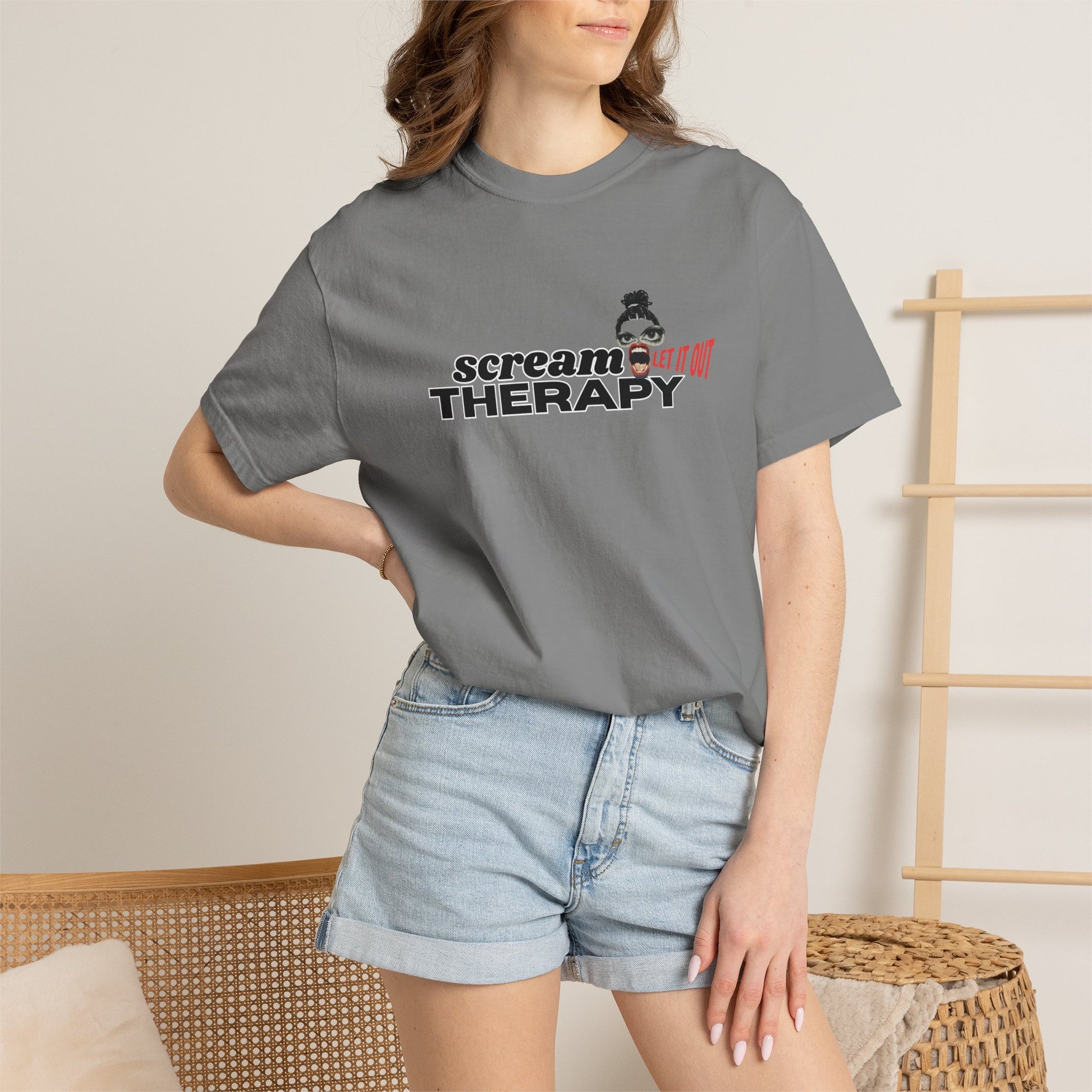 Scream tee back view – relaxed fit alternative streetwear Comfort Colors base