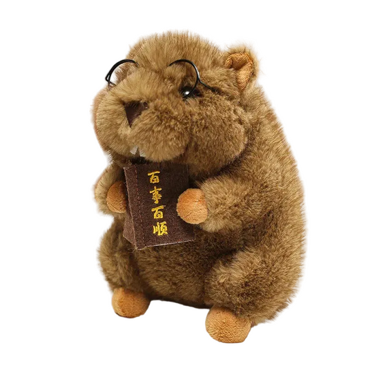 Screaming marmot meme plush toy front view 18cm

