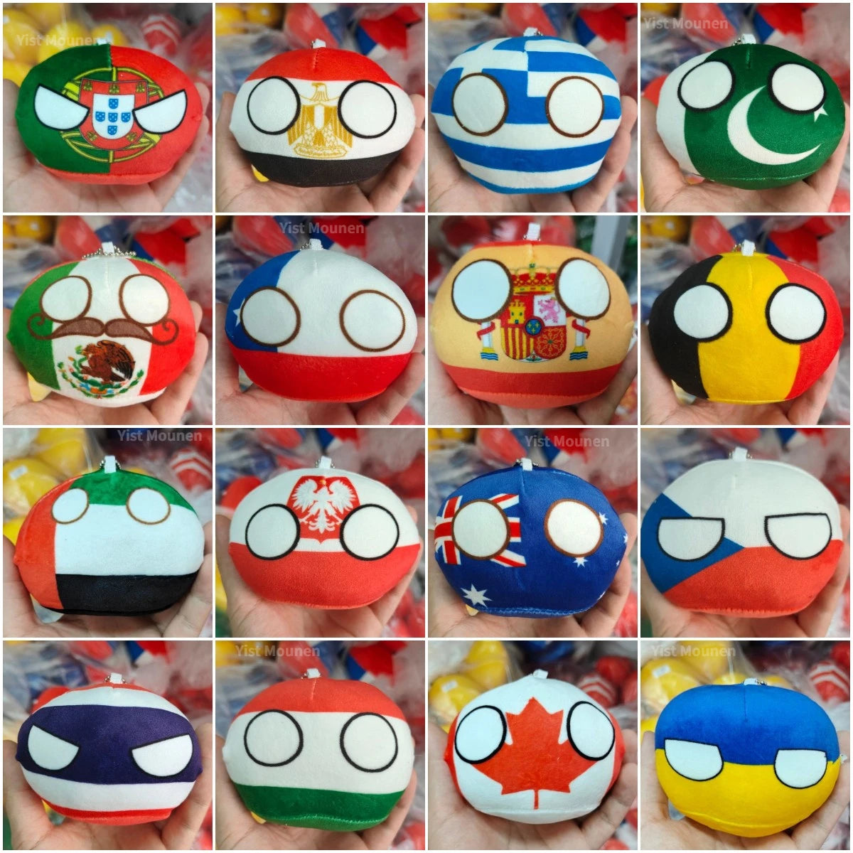 Countryball Plush Toy | 10cm Flag Plushes | Polandball Stuffed Doll | USA UK Japan Brazil Germany + 16 More
