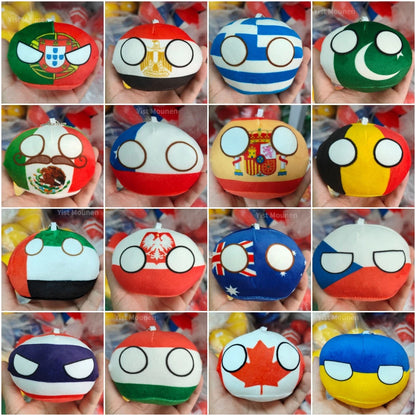 Countryball Plush Toy | 10cm Flag Plushes | Polandball Stuffed Doll | USA UK Japan Brazil Germany + 16 More