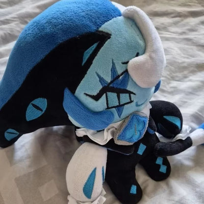 Shadow milk plush character inspired piece featuring purple accents and cream colored plush material
