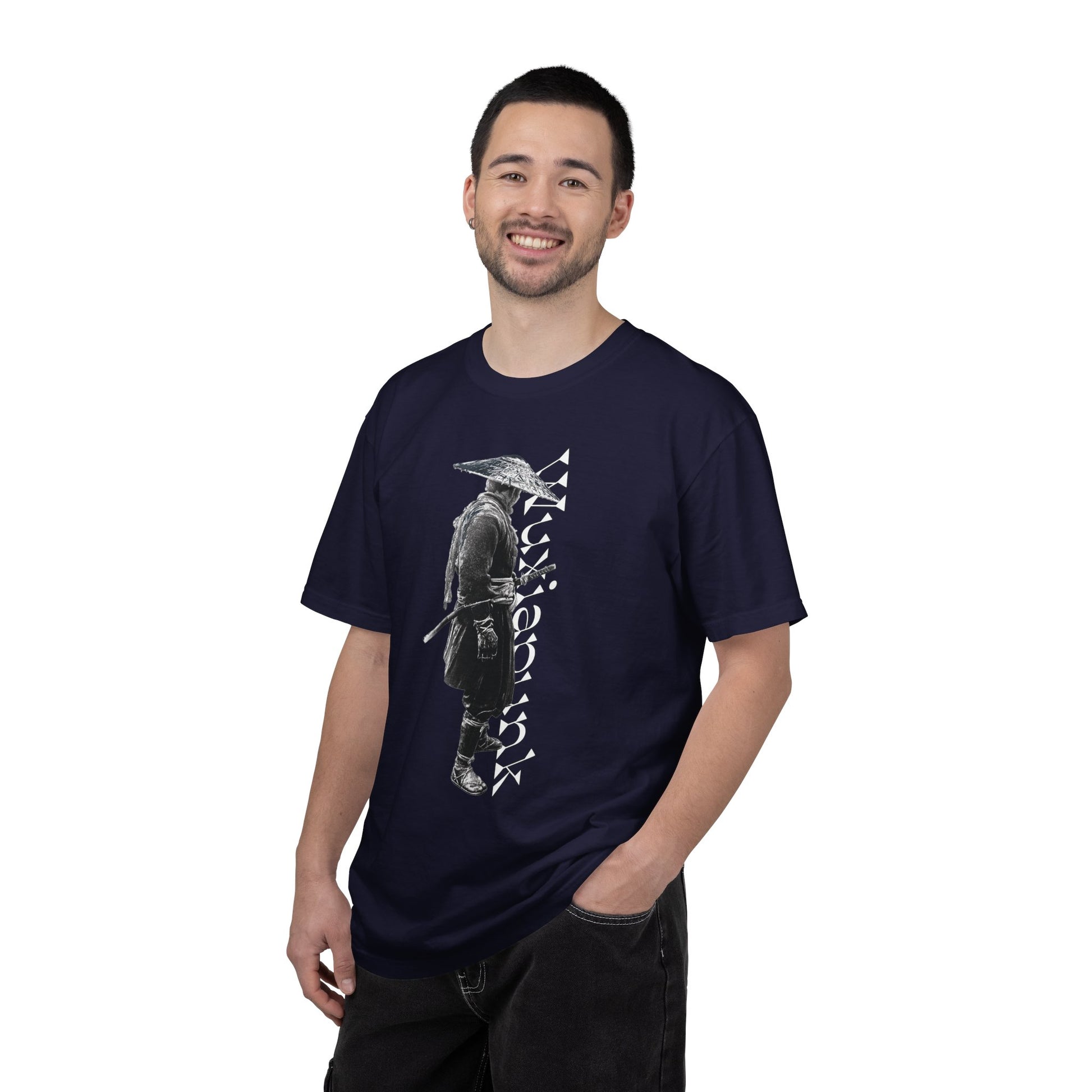 Shadowy drifter blade graphic heavyweight garment dyed tee dark wuxia ronin design
