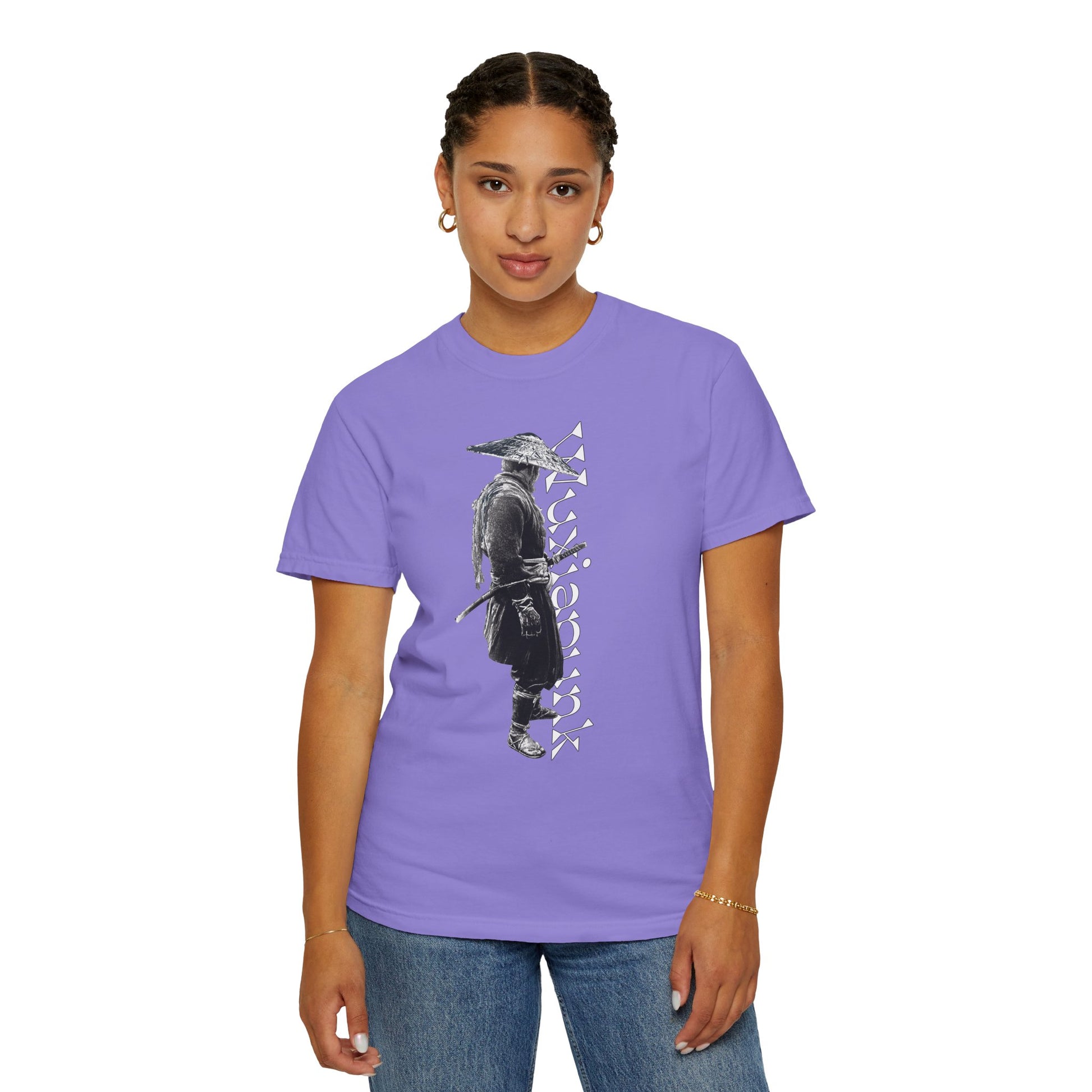 Shadowy wuxia blade wanderer graphic heavyweight garment dyed cotton tee