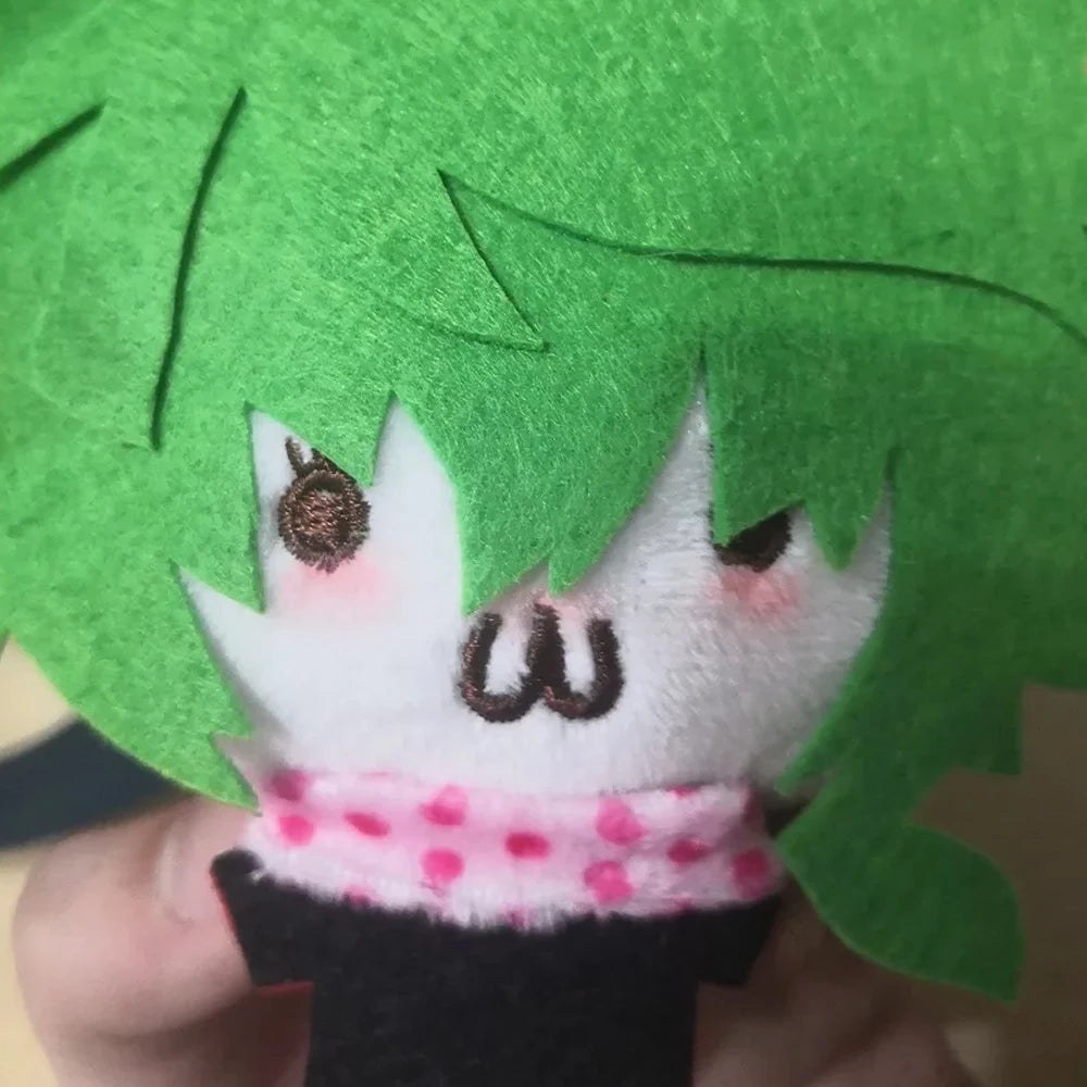 Shin Tsukimi plush front view green beanie handmade collectible
