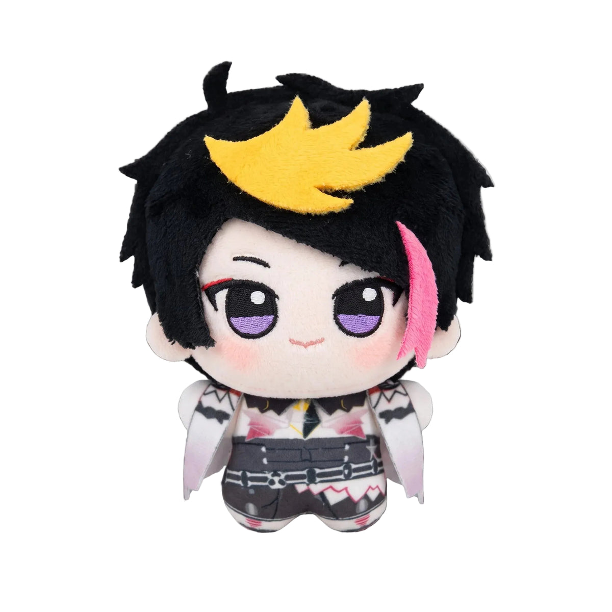 Shu Yamino chibi plush keychain, fanmade 10cm kawaii VTuber plush keychain featuring the dark sorcerer character, POLYESTER with PP Cotton filling