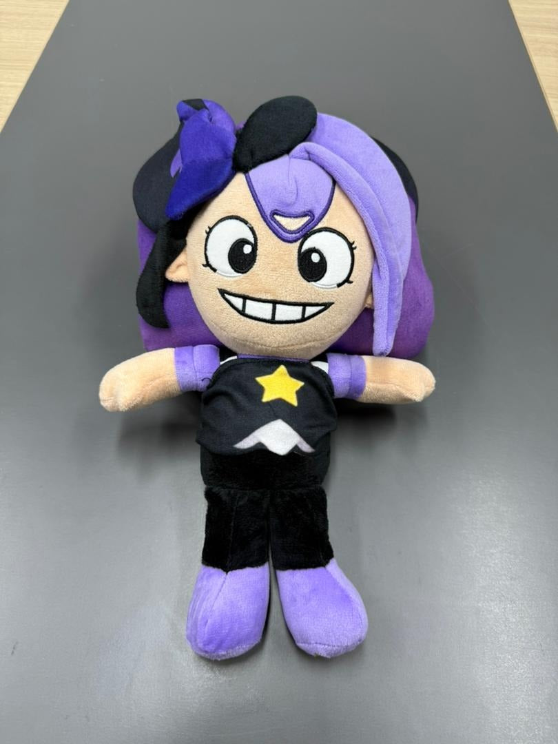 Side angle of the Gracie Green plush character showing the 3D hair sculpt.