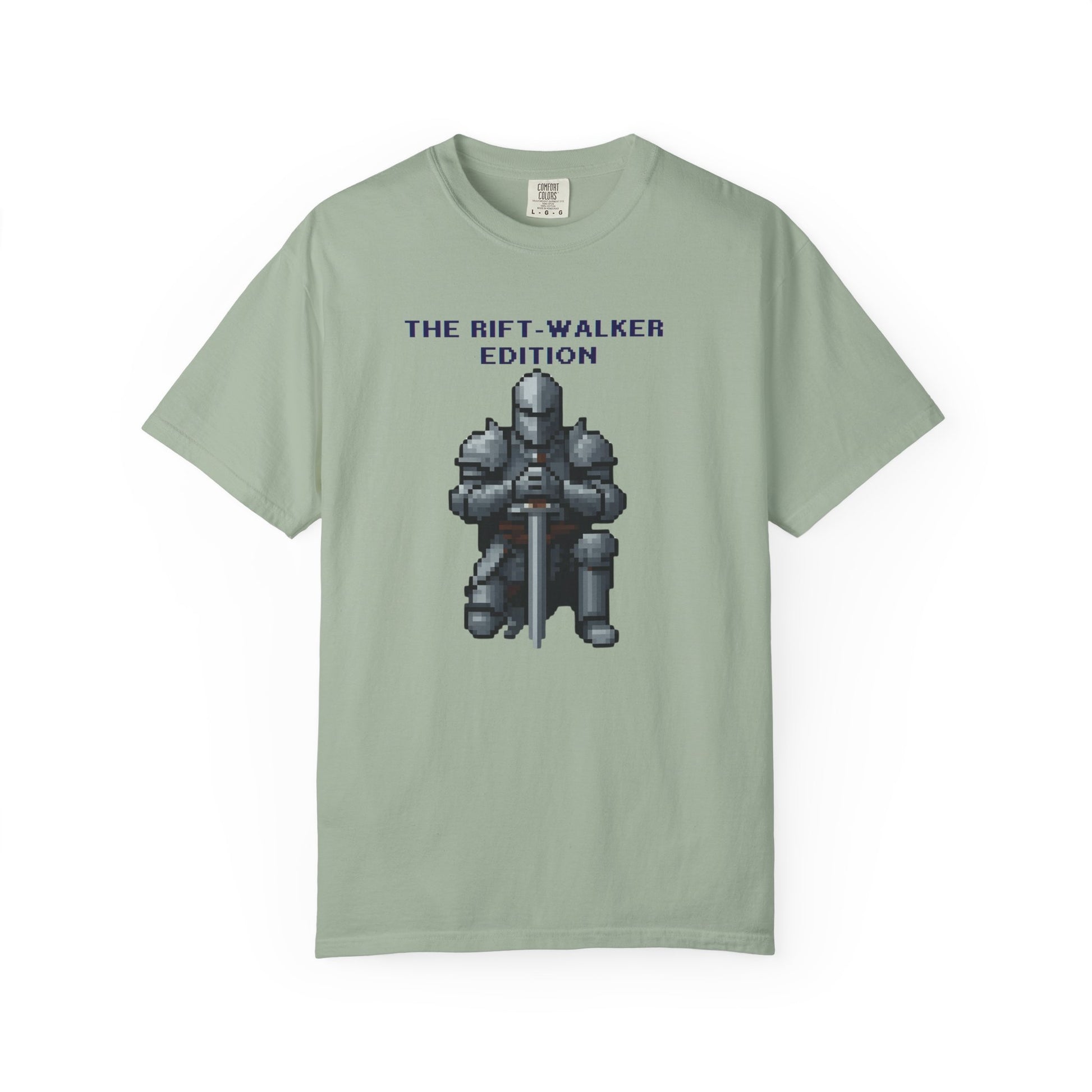 Side profile of the Rift-Walker Edition retro gaming tee on a relaxed unisex fit
