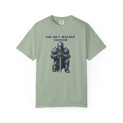 Side profile of the Rift-Walker Edition retro gaming tee on a relaxed unisex fit
