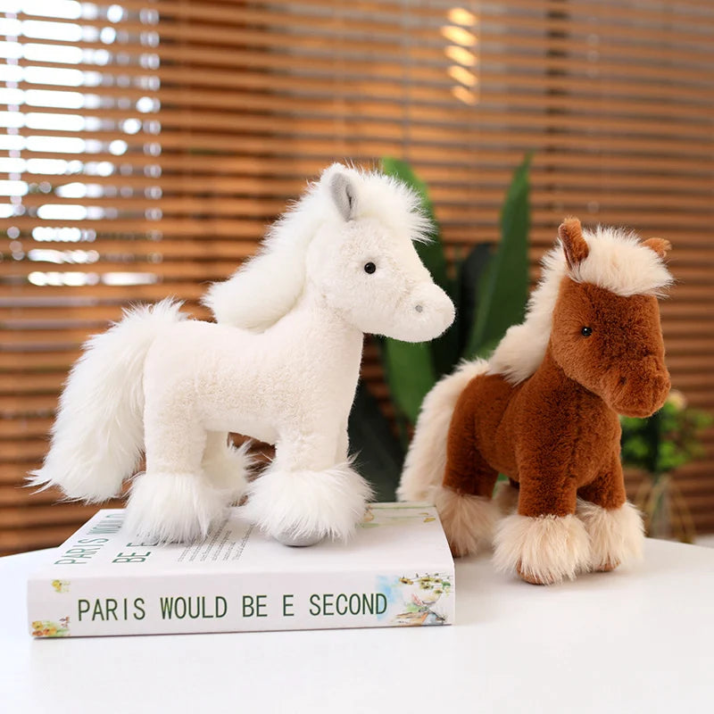 Side profile of the cute pony stuffed animal showcasing its authentic stocky build and short legs