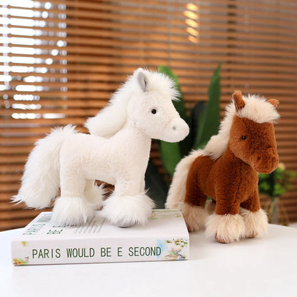 Side profile of the cute pony stuffed animal showcasing its authentic stocky build and short legs