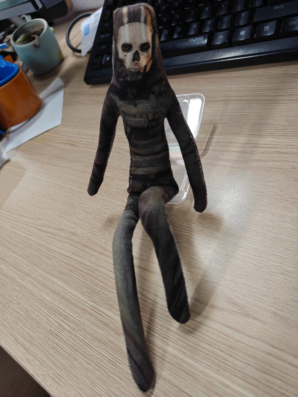 Simon Ghost Riley handmade plush collectible, 23cm, featuring skull balaclava and tactical headset design