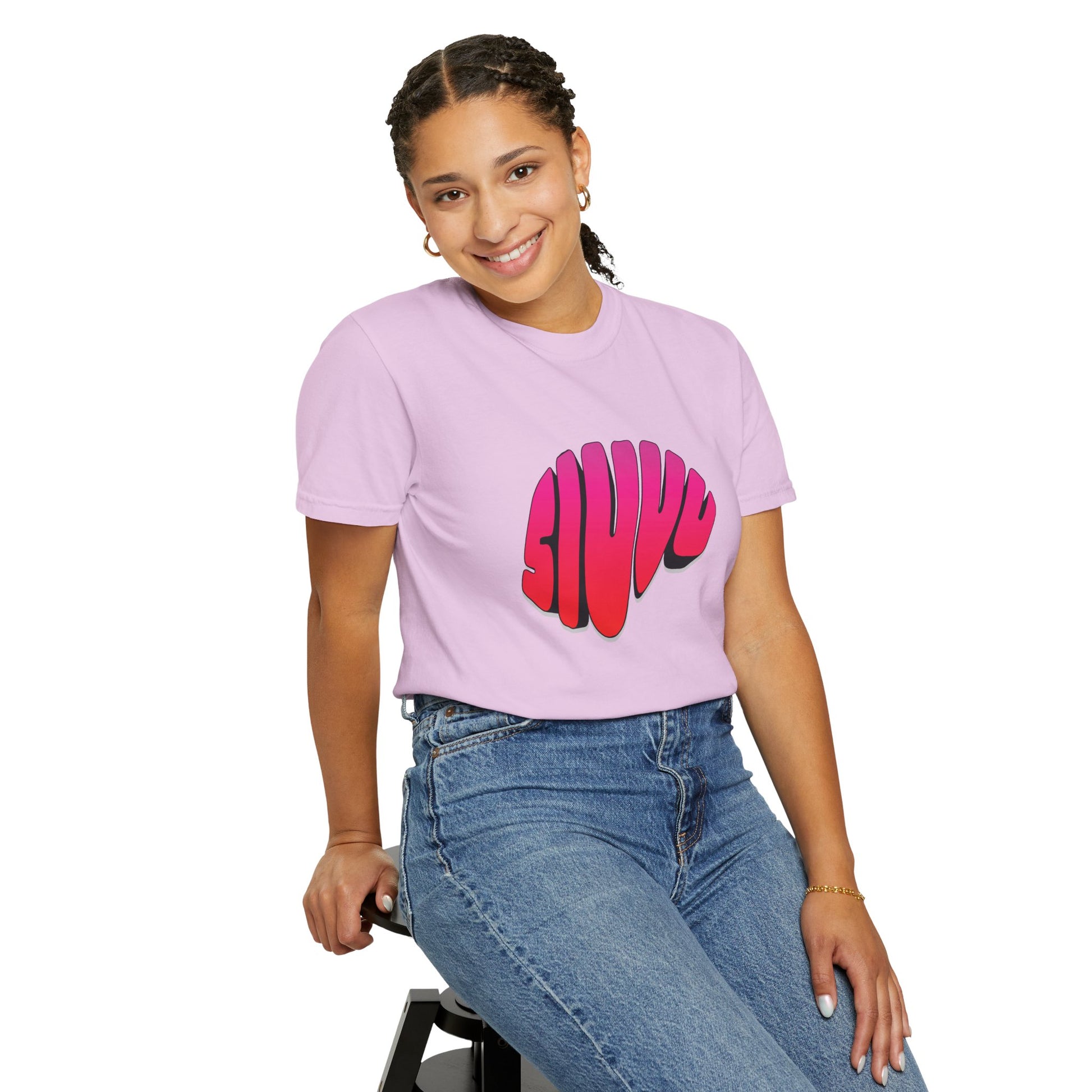 Siuu celebration shirt in washed cotton with retro sports graphic