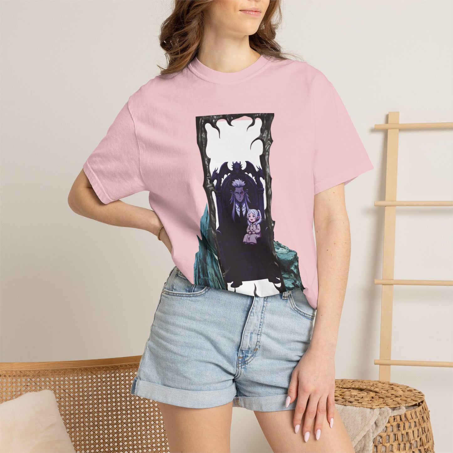 Size comparison of dark portal vampire tee showing relaxed fit across multiple sizes from S to 3XL
