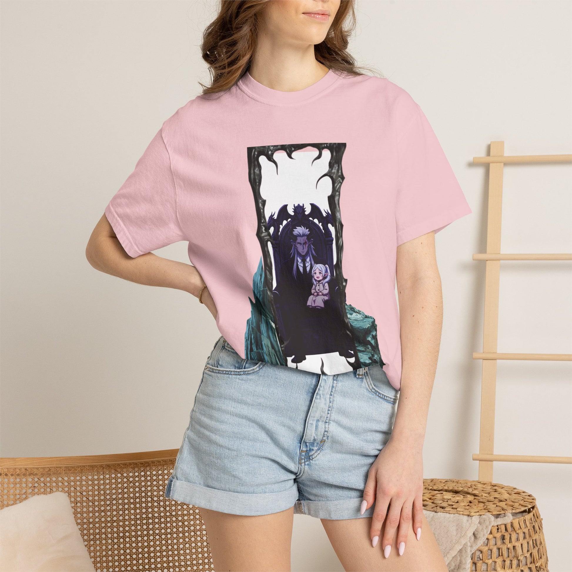 Size comparison of dark portal vampire tee showing relaxed fit across multiple sizes from S to 3XL
