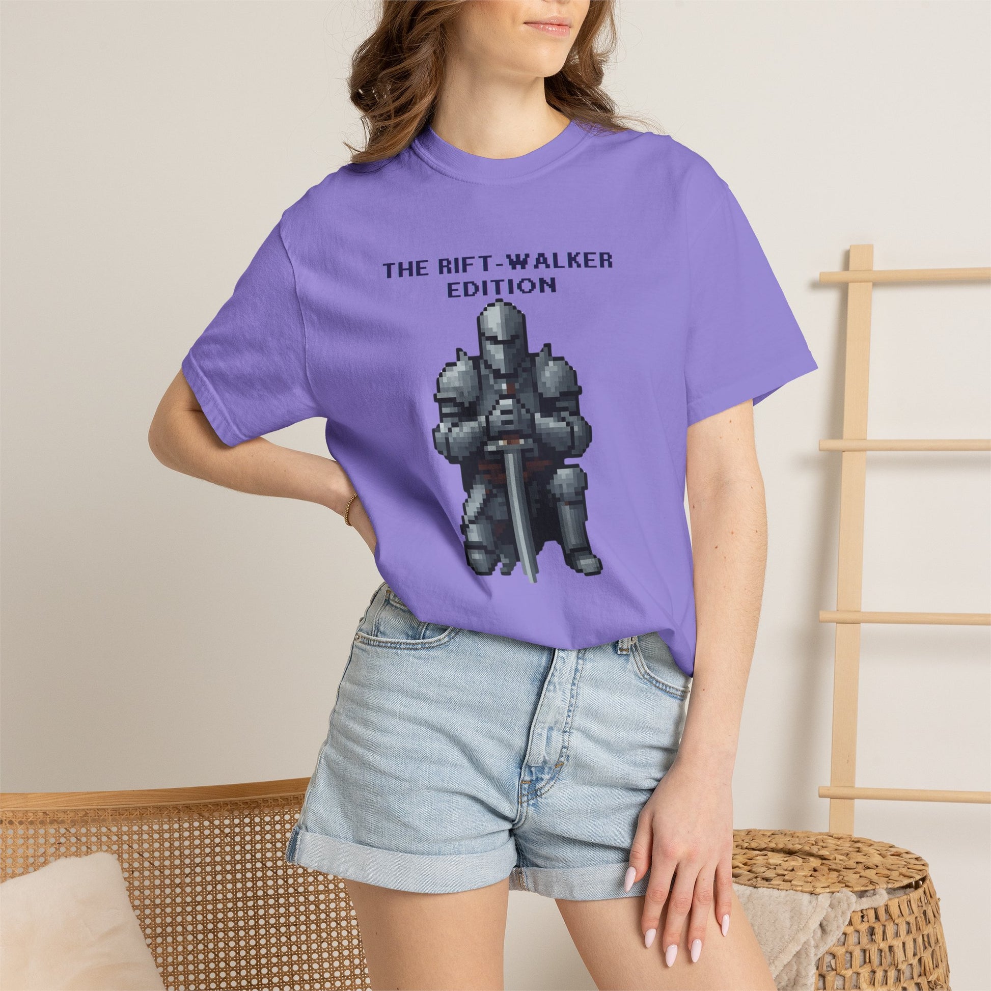 Size guide chart graphic for the rift unisex printed tees in sizes S to 3XL
