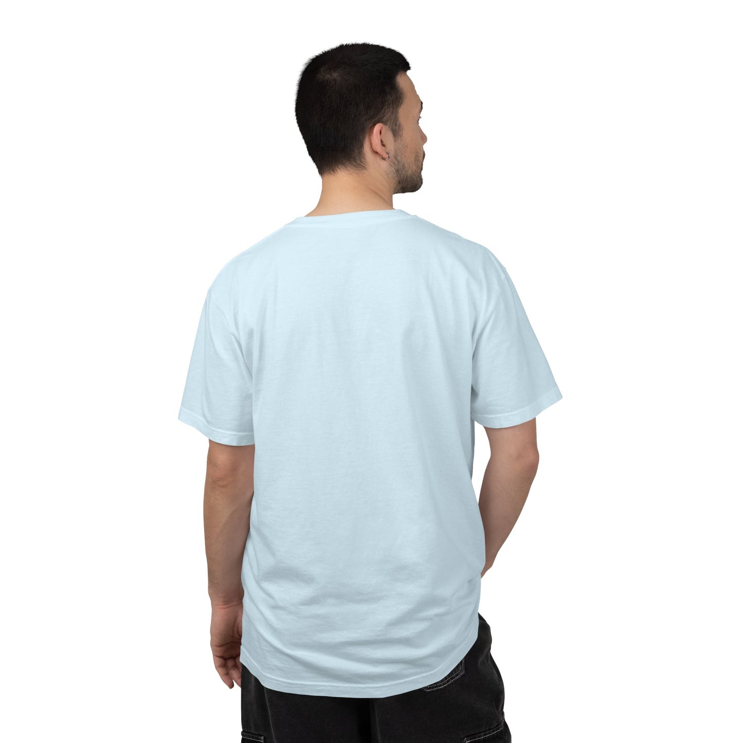 Sleeve length and hem detail on the Rift-Walker pixel knight graphic tee
