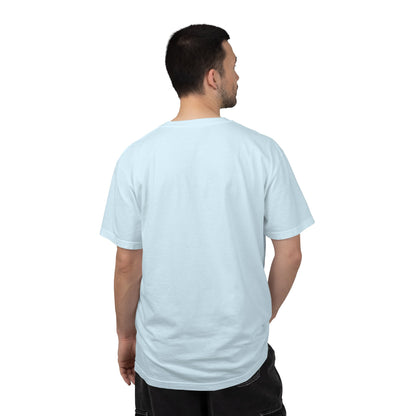 Sleeve length and hem detail on the Rift-Walker pixel knight graphic tee
