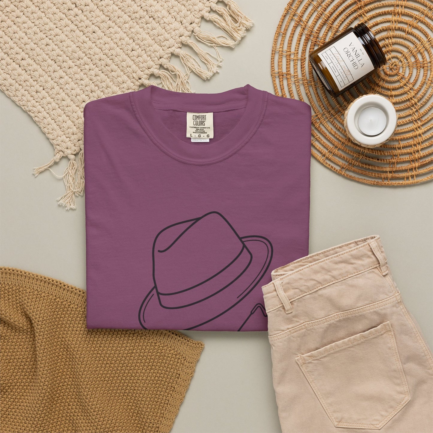 Small town country music spirit cowboy hat unisex graphic tee