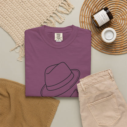 Small town country music spirit cowboy hat unisex graphic tee