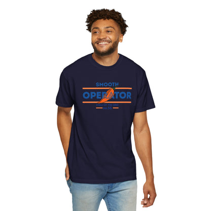 Smooth Operator graphic t-shirt with chili pepper artwork celebrating competitive racing spirit