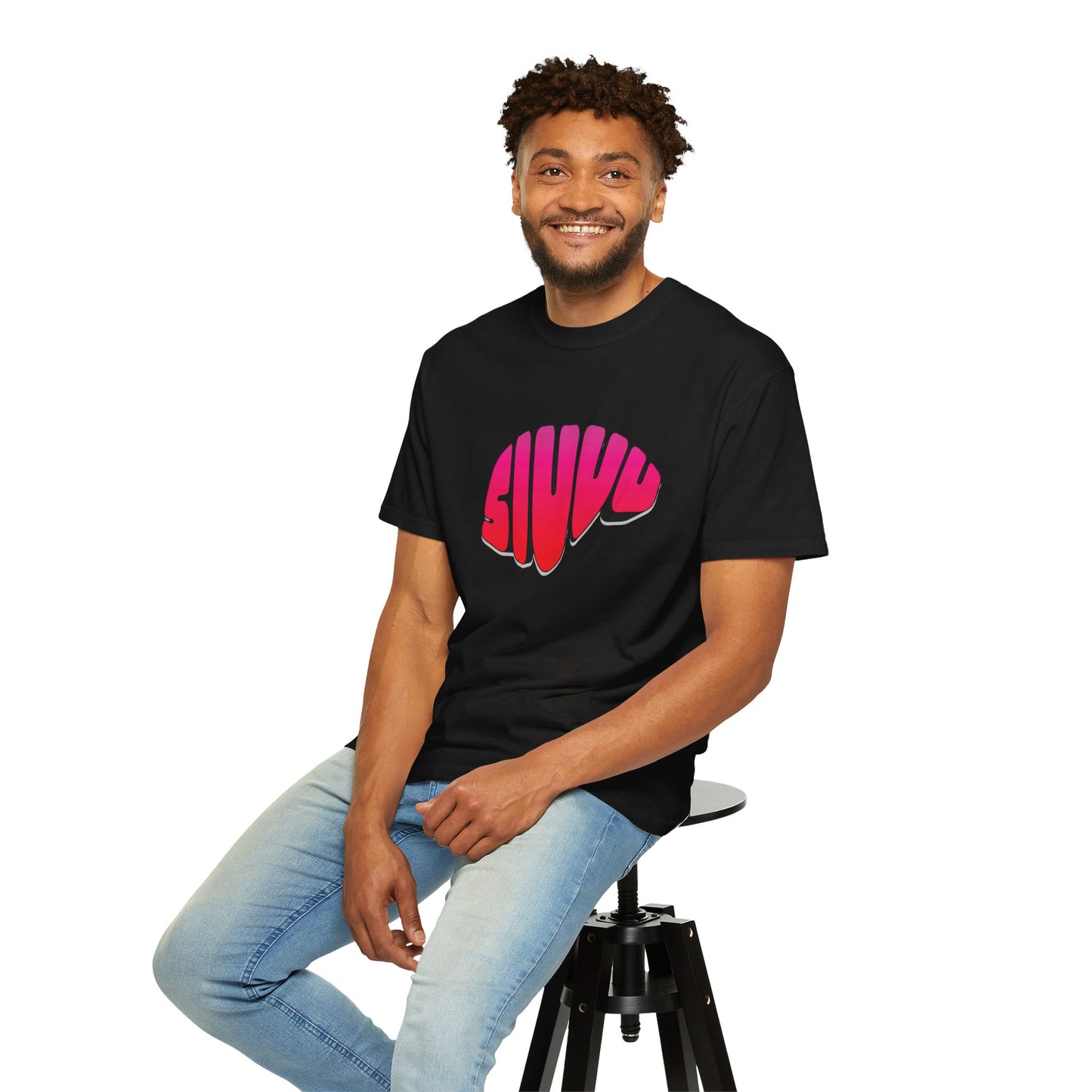Soccer celebration t shirt with bold number 7 front print