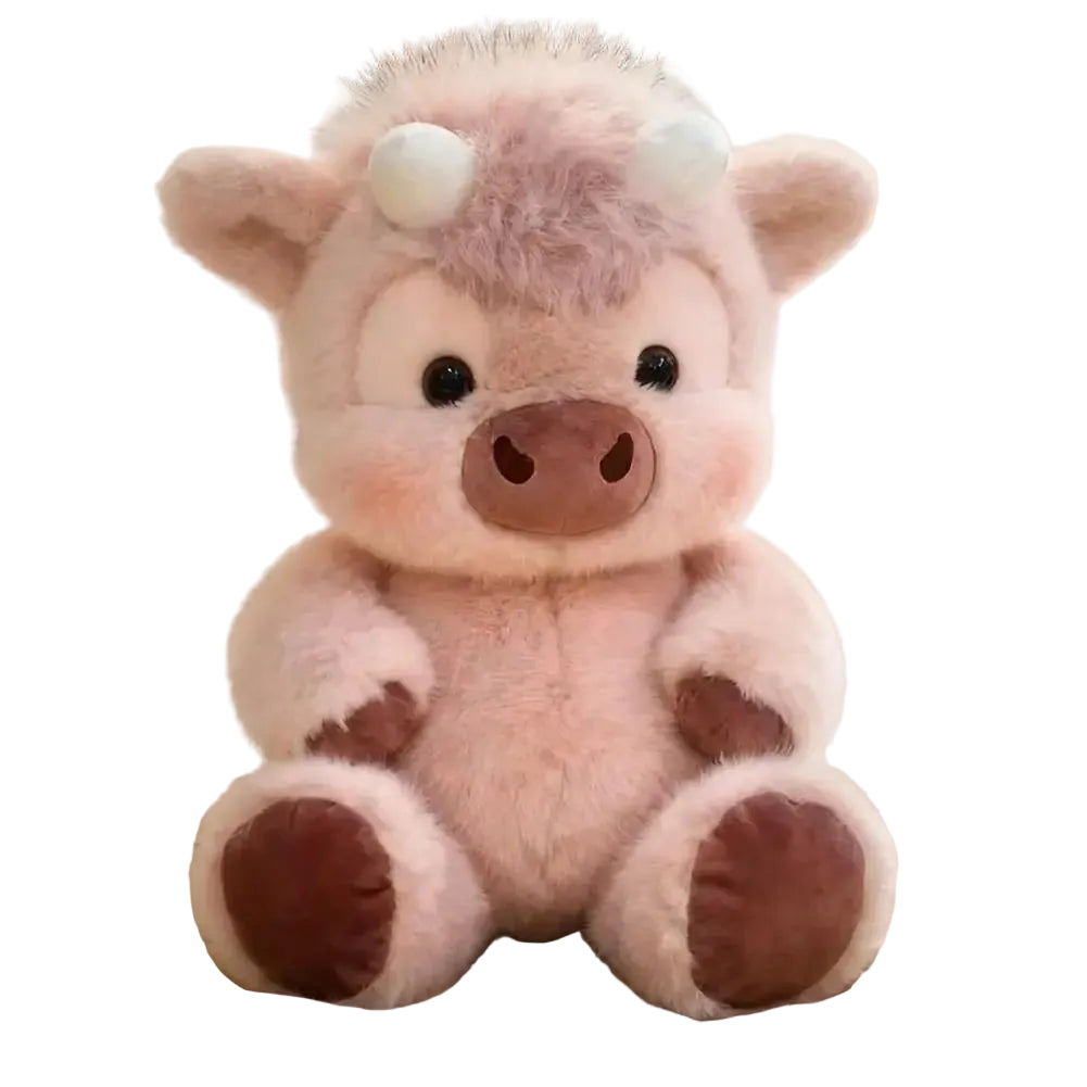 Soft-pink-pig-cow-stuffed-plush-45cm-front-view