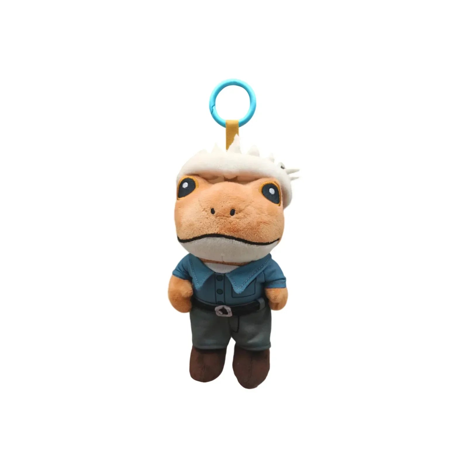 Soft-touch concho bad bunny character keychain with durable metal clip.
